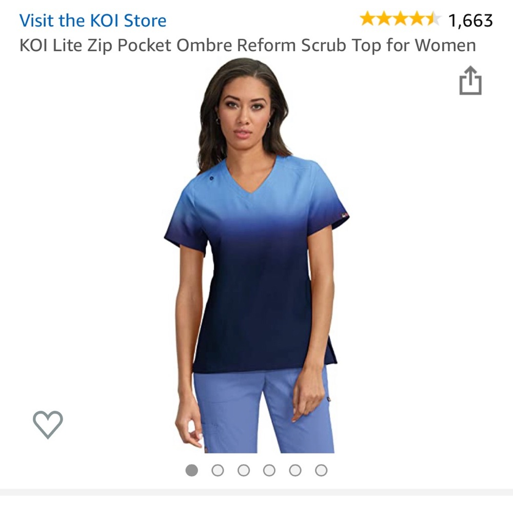 Scrub top size XL multicolored blue.